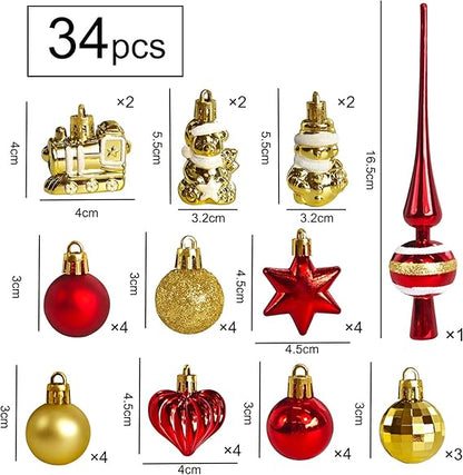 Kunststoff Rot Gold Kugeln Mini Weihnachten Weihnachtsdeko Tischdeko Tannenbaum Weihnachtsbaum Deko Ornamente