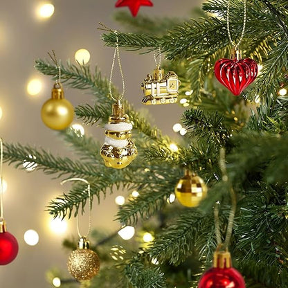 Kunststoff Rot Gold Kugeln Mini Weihnachten Weihnachtsdeko Tischdeko Tannenbaum Weihnachtsbaum Deko Ornamente