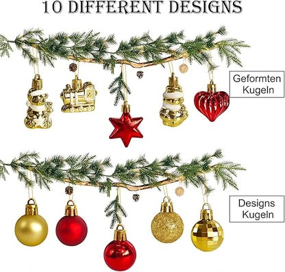 Kunststoff Rot Gold Kugeln Mini Weihnachten Weihnachtsdeko Tischdeko Tannenbaum Weihnachtsbaum Deko Ornamente