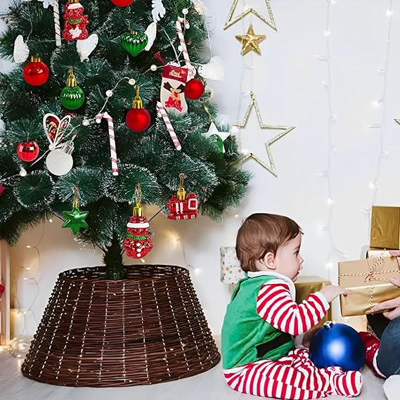 34 Stück Weihnachtskugeln mit Baumspitze Set,Ø3/4.5/5.5cm Kleine Christbaumkugeln Kunststoff Rot Grün Kugeln Mini Weihnachten Weihnachtsdeko Tischdeko Tannenbaum Weihnachtsbaum Deko Ornamente