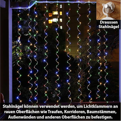 HXWEIYE 300LED Lichtervorhang Warmweiß, 3mx3m Lichterkettenvorhang USB 8 Modi LED Lichterkette mit 12 Haken Fernbedienung Timer verstellbare Helligkeit für Weihnachten Party Innen und außen Deko [Energieklasse G]