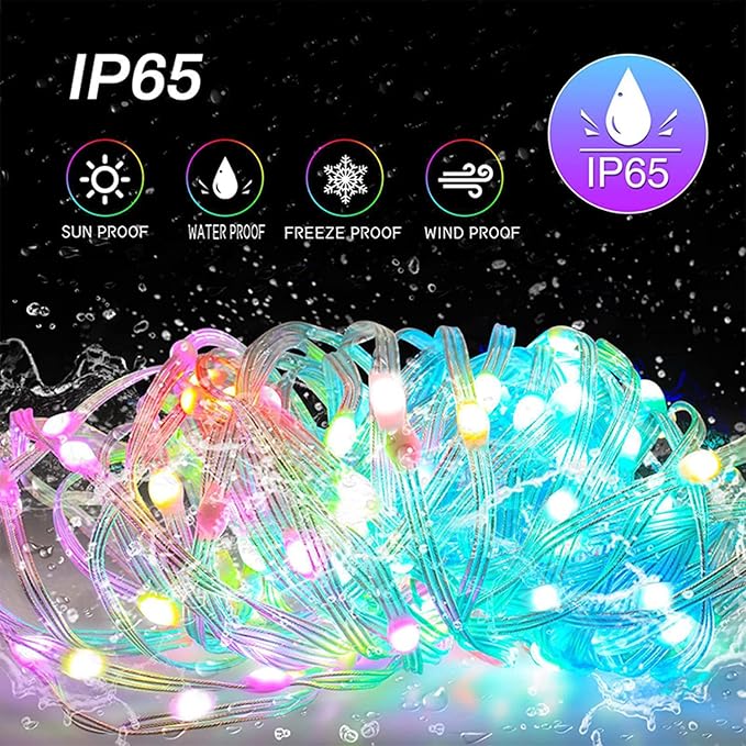 Led Strip 10m mit Smart App, IP65 Wetterfest RGB Led Lichterkette Innen Außen 100 Led Streifen Lichterketten Band mit Fernbedienung LED Licht Leiste für Weihnachtsdeko Schlafzimmer TV Schrankdek Party