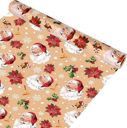 DERAYEE 10M Geschenkpapier Weihnachten, Geschenkpapier Weihnachtsgeschenkpapier, Geschenkpapier, Geschenkpapier Weihnachten Weihnachtsmann Muster